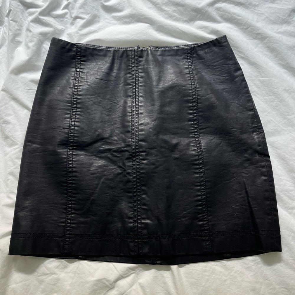 Free People Faux Leather Mini Skirt